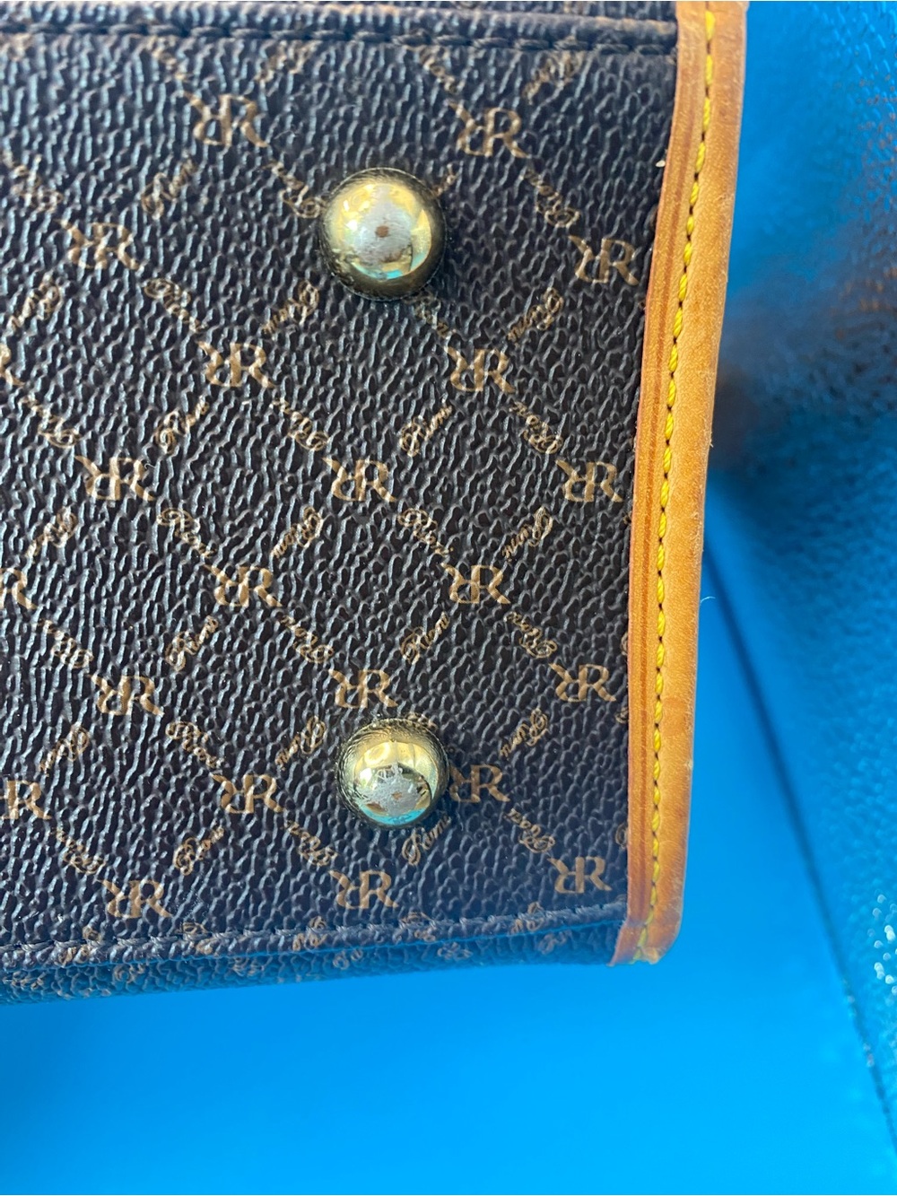 Rioni Brown Tote with Tan Trim and Buckle Details - Picture 8 of 12